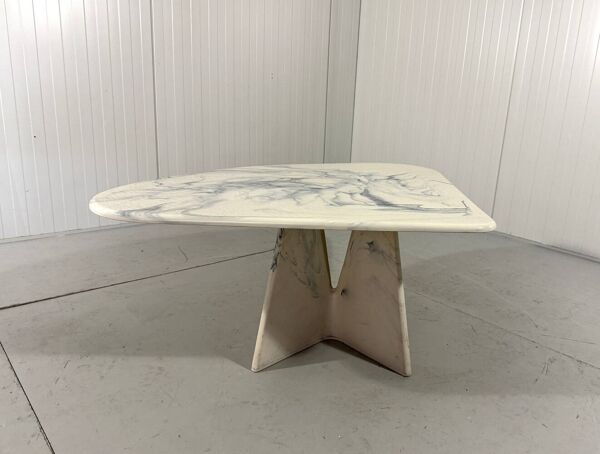 Table basse en marbre artificiel, table d'appoint, années 1980