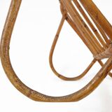 French Vintage fifties rattan magazine rack