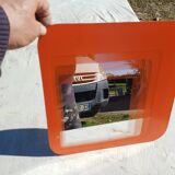 Vintage orange glass mirror