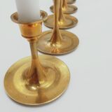 Series of 5 vintage brass chandeliers