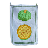 Vintage Zucchi tea towel signed Ken Scott in linen