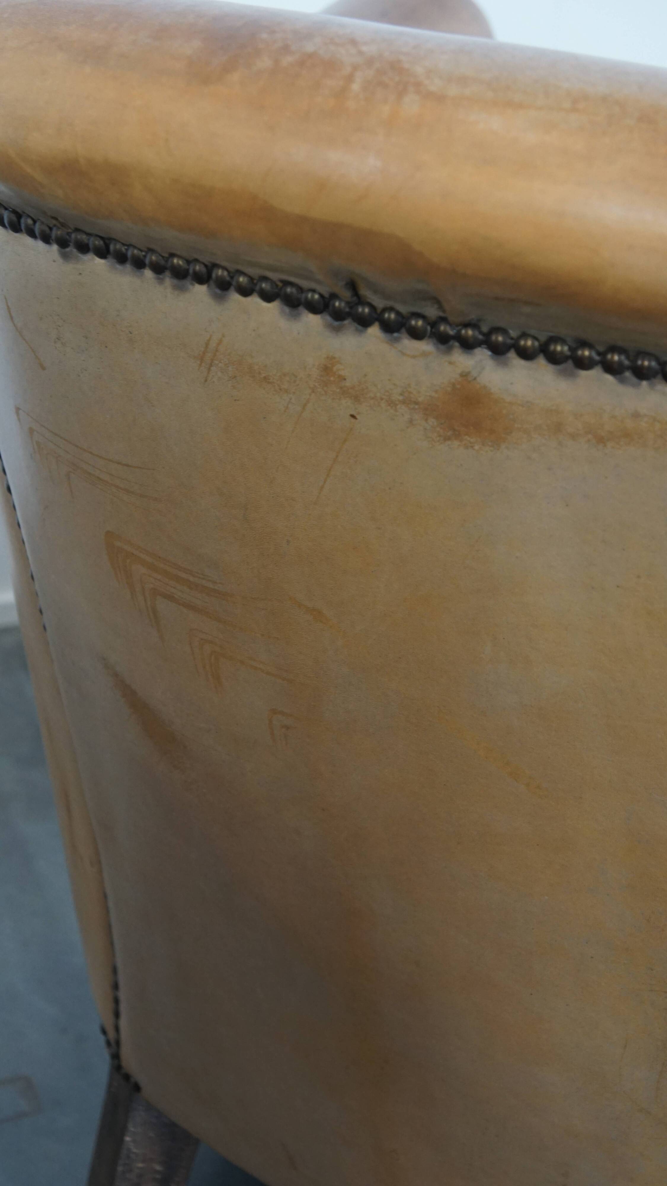 Set of 2 Sheepskin Leather Club Chairs by Nico van Oorschot