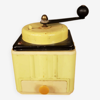 Old yellow and black dinette coffee grinder