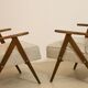 Pair of vintage armchairs design year 60 in oak