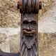 Dagobert armchair curule hard carved walnut demon head detail 3675
