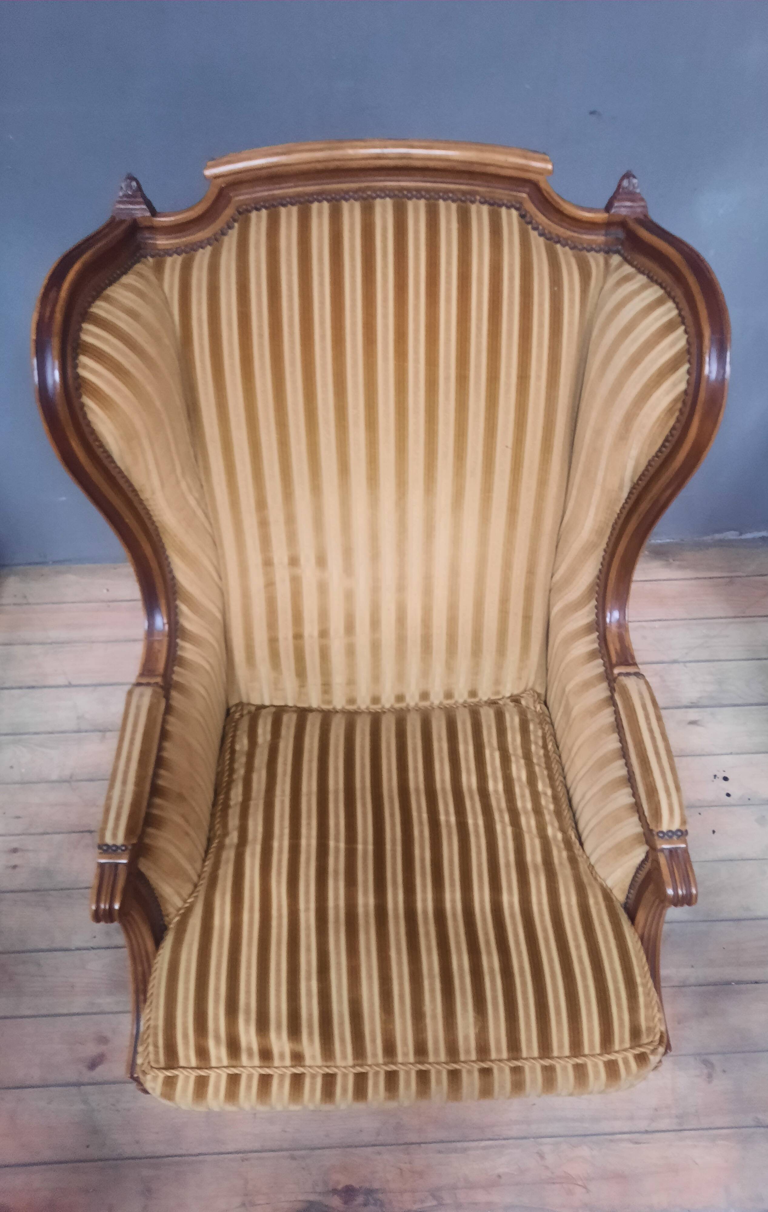 Large Louis XVI style wing chair