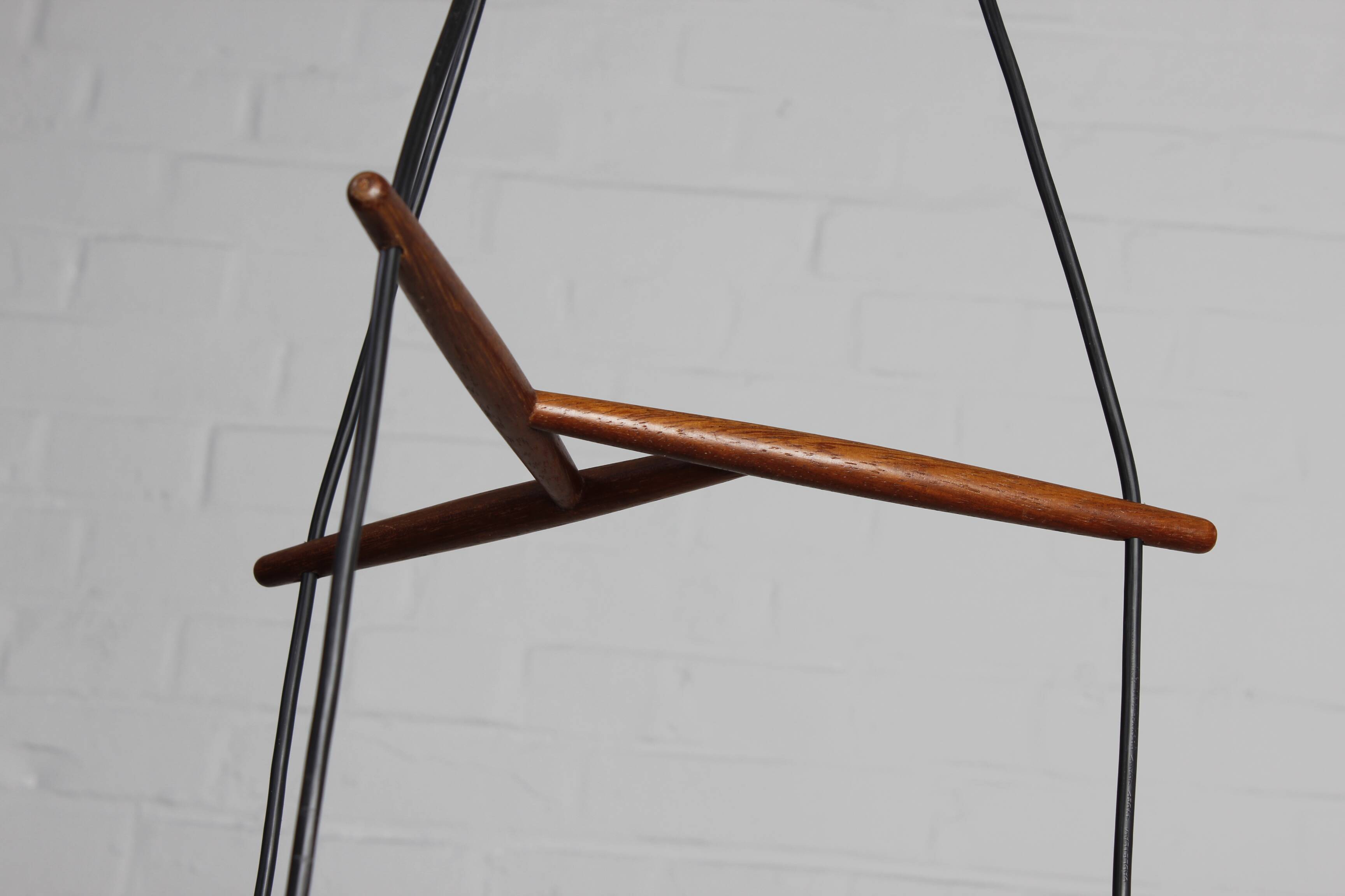 Three-flame Danish ceiling lamp teak vintage