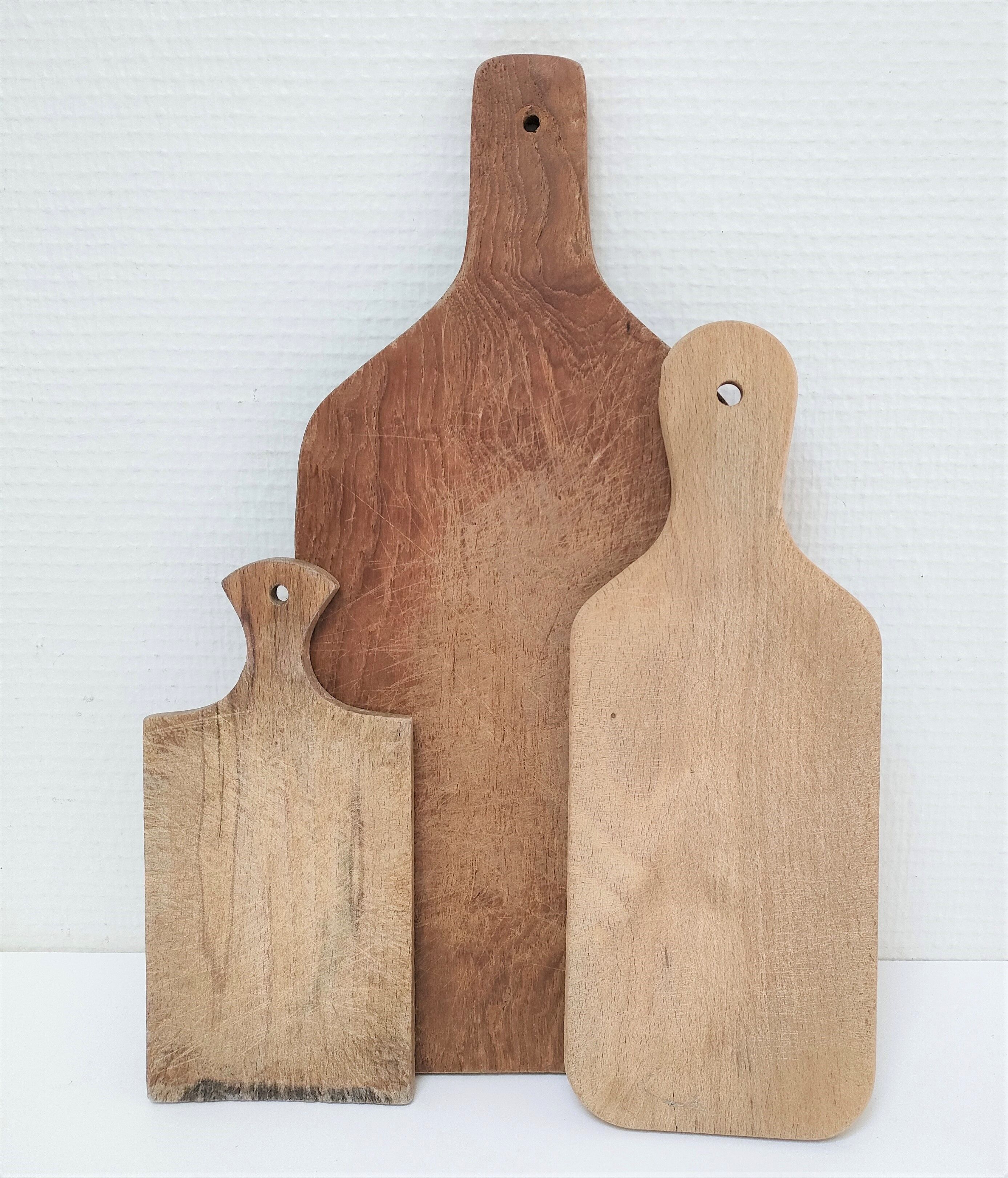 Trois planches à découper bois massif patiné vintage