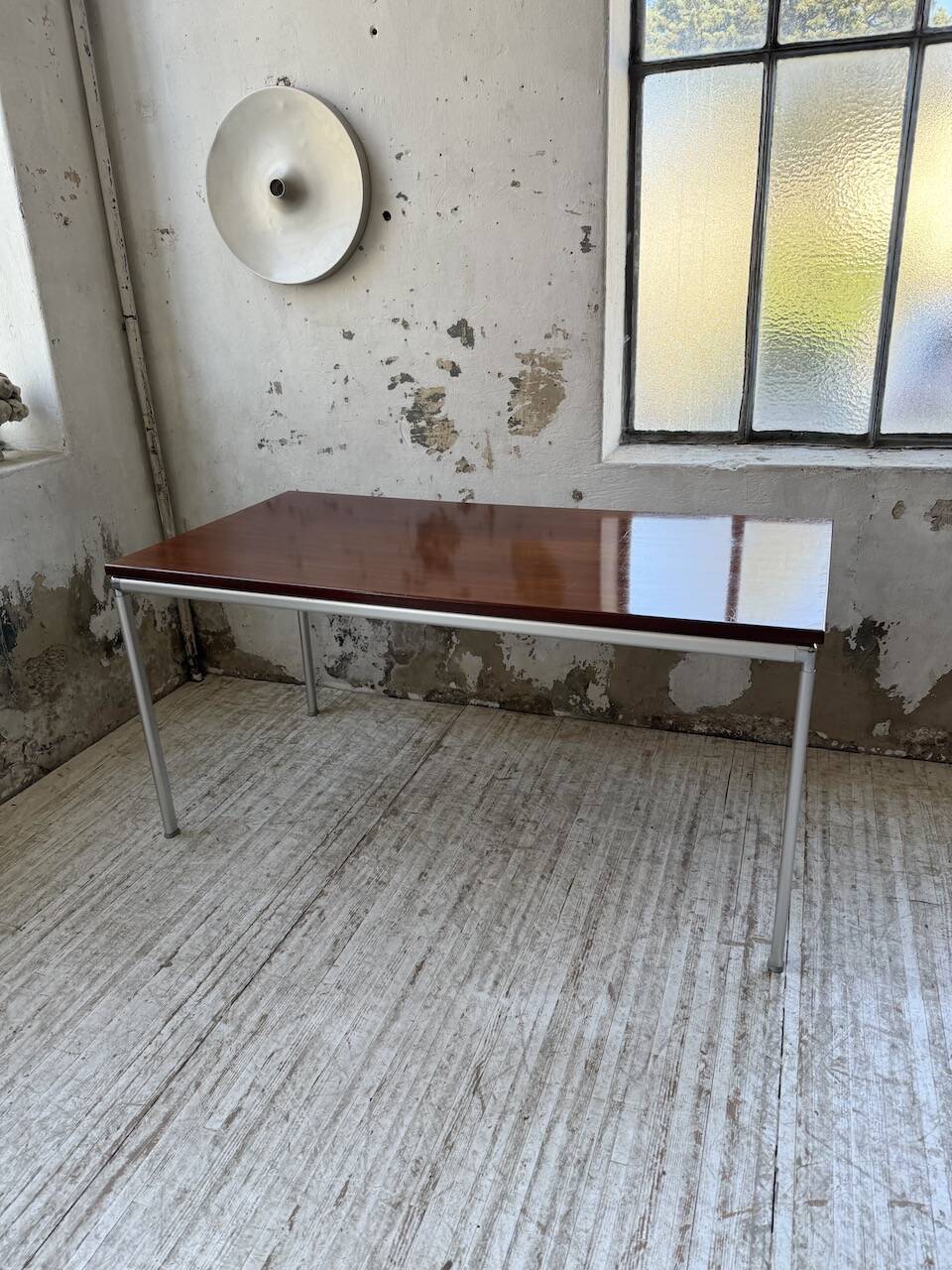 Ernst Moeckl 1960s teak desk with chrome base