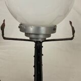 Lampe art nouveau art déco en fer forgé globe blanc