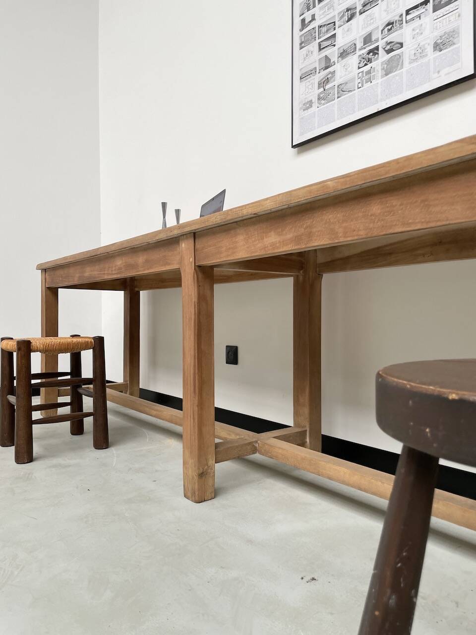 Oak console farm table 3m