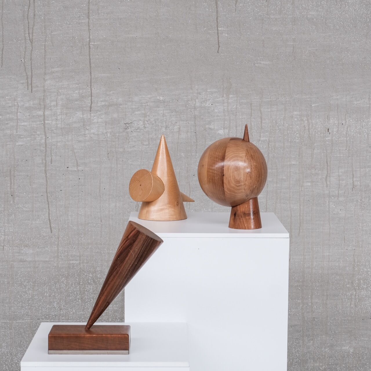 Mid-century geometric artist sculpture set