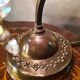 antique brass lamp with crystal pendant 33x14 slight signs of wear