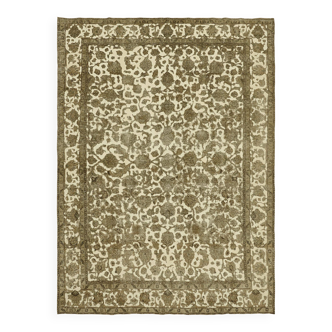 Hand-Knotted Persian Antique 1970s 298 cm x 398 cm Beige Wool Carpet