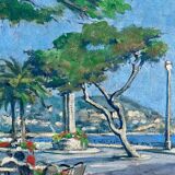 Paul Dominique Audfray - View of Nice, oil on canvas