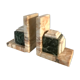 Pair of Art Deco marble book clamts