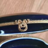 Porcelain jewelry box Limoges Oven Blue