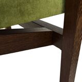 Vintage armchair solid wenge design 60s leather armrests design