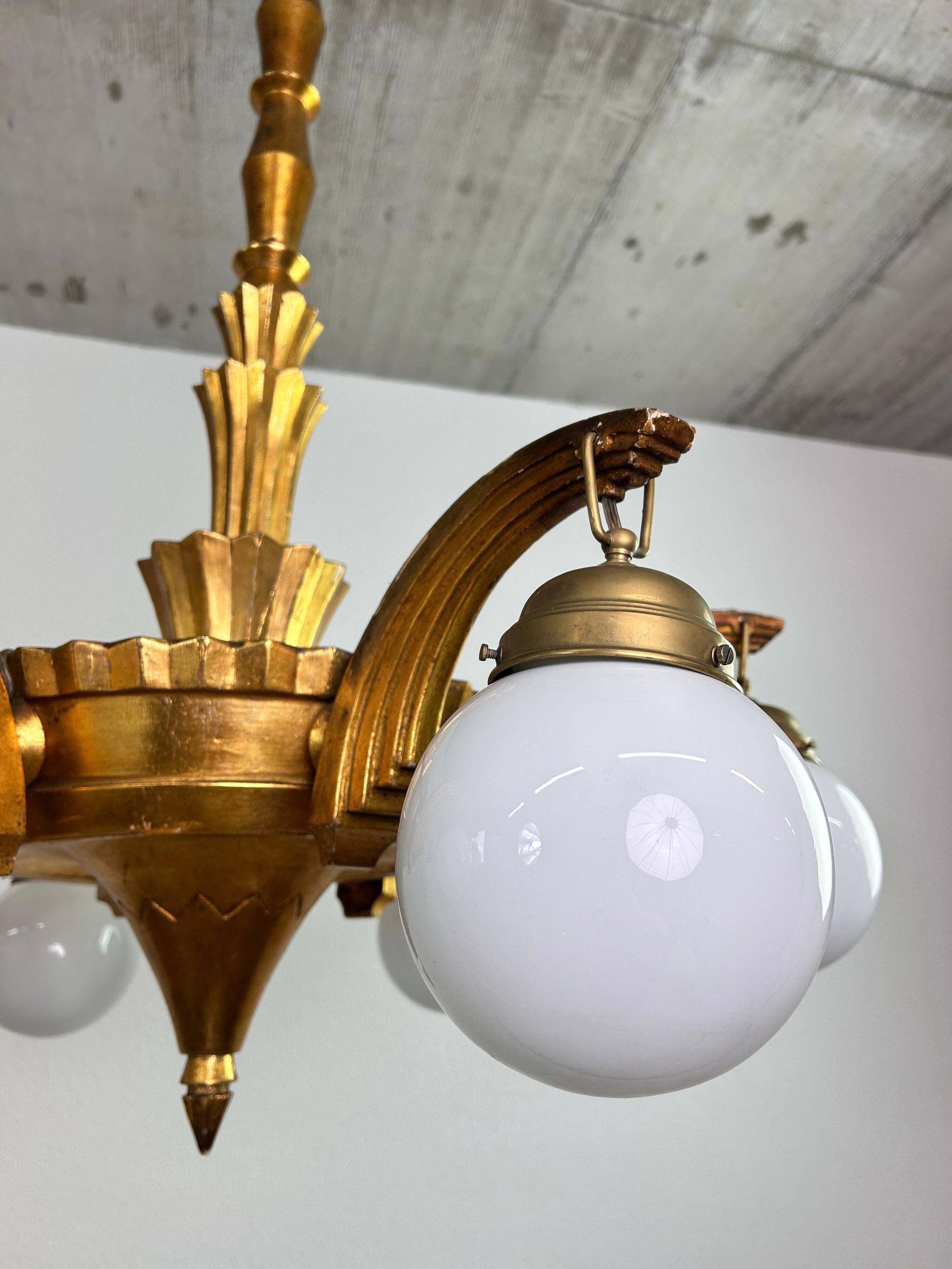 Grands lustres art déco dans le style de Dagobert Peche