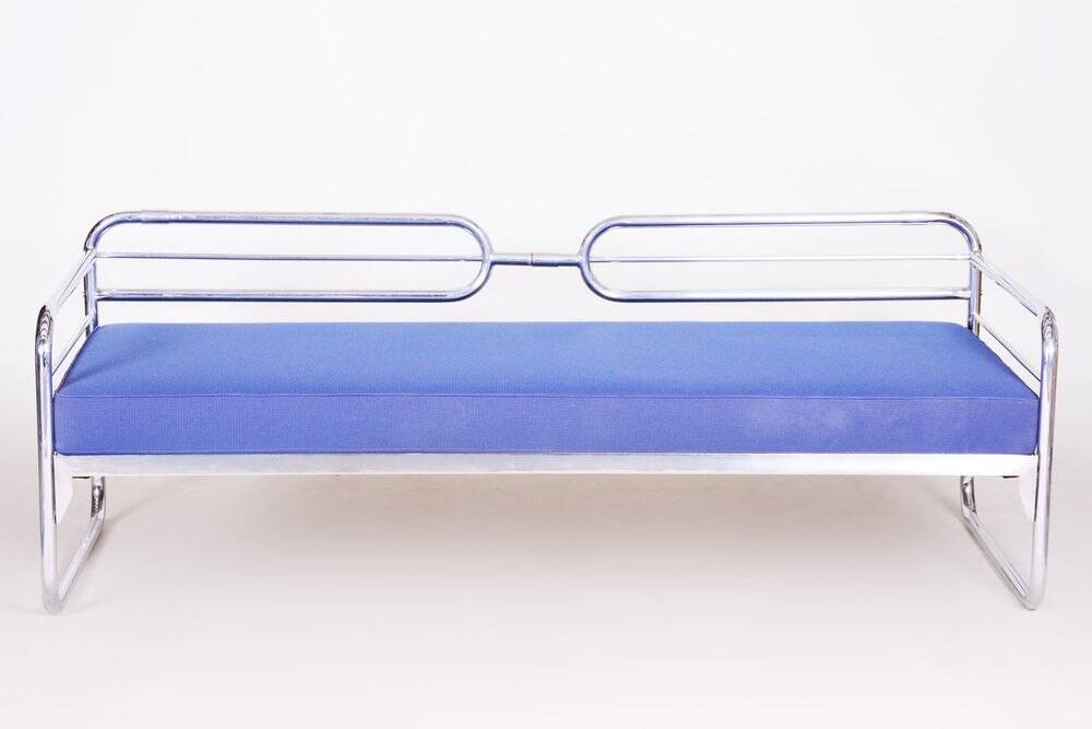Bauhaus Blue Sofa attributed to Hynek Gottwald, Czech, 1930s