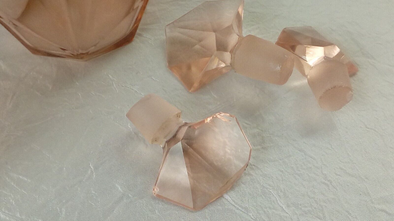 Glass dressing table filling perfume bottles powder box