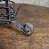 Brutalist wrought iron spring lamp base