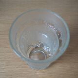 1950s Italian Pressed Glass Vase With Leaf Pattern