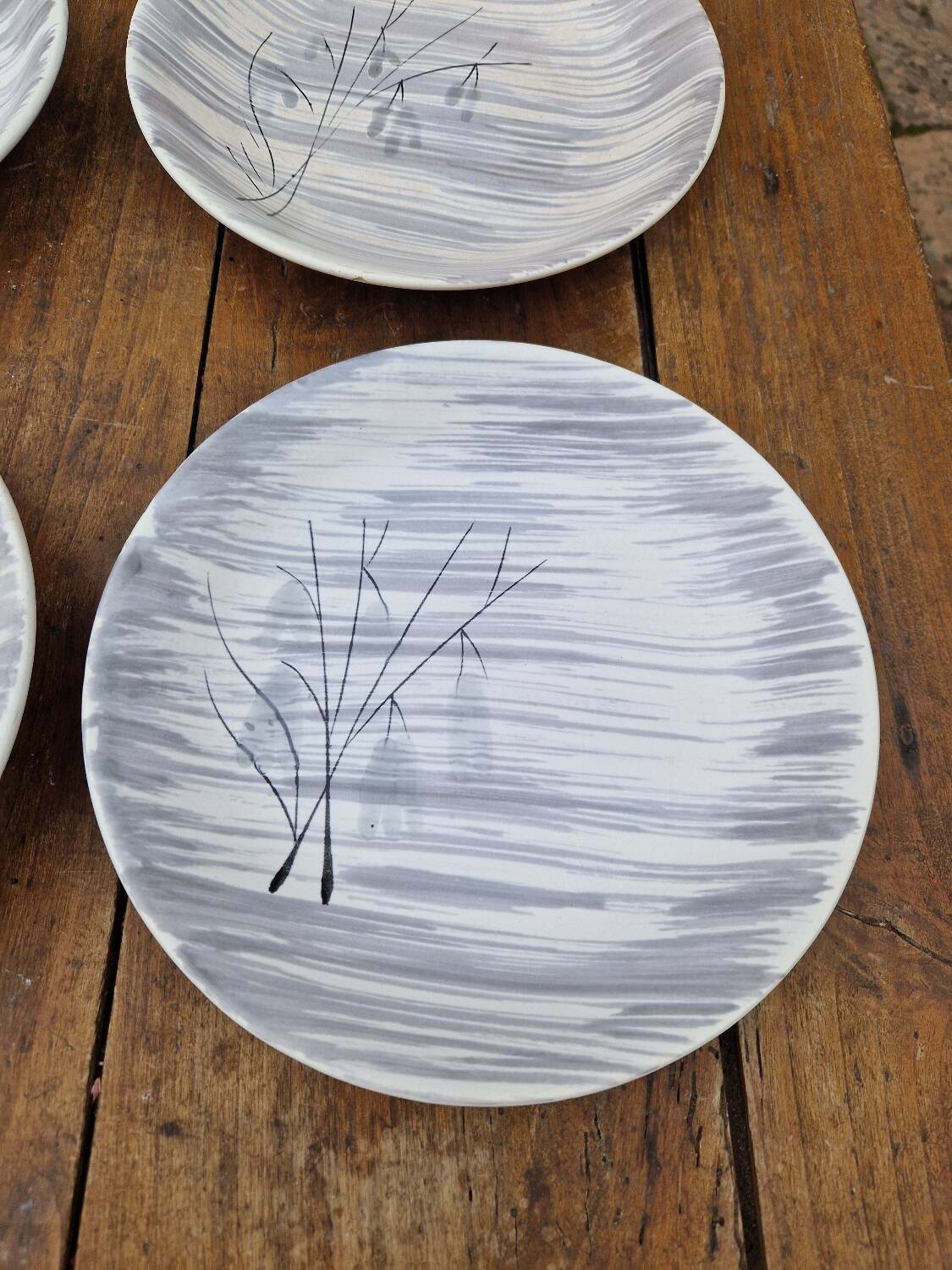 Set of 6 deep plates Niderviller Model Kitten
