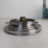Opaline art deco ceiling light chrome support