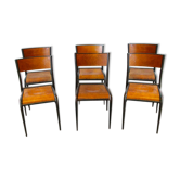 6 chaises écolier vintage mullca 511