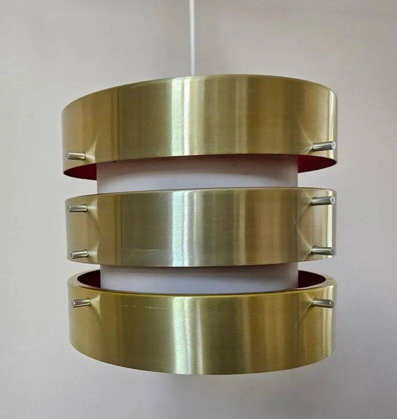 Rare Midcentury Pendant in style of Jo Hammerborg, Denmark, 1970s