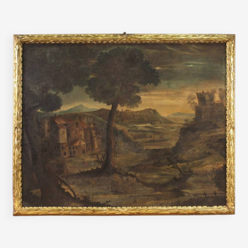 Grand paysage italien du XVIIIe siècle