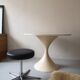 Low rotating stool star pietement in imitation black leather, 1970