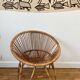 Fauteuil corbeille en rotin vintage