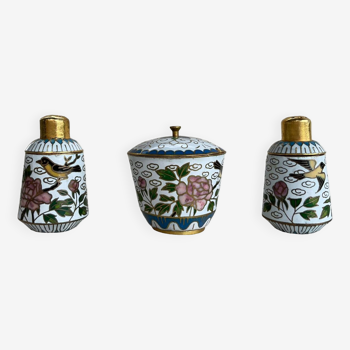 Cloisonne salt and pepper box