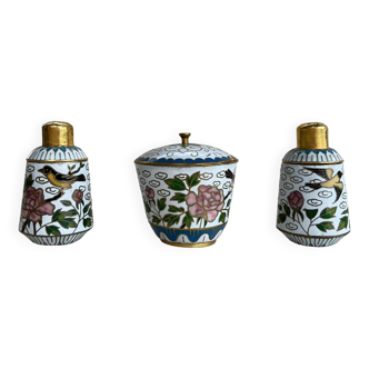 Cloisonne salt and pepper box