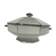 Art Deco soup tureen octagonal porcelain white silver net