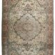 6x8 Madallion Pattern Cream & Salmon Persian Rug, 196x260Cm