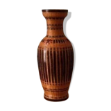 Vintage woven wicker vase 1970