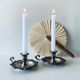 Pair of silver metal candlesticks