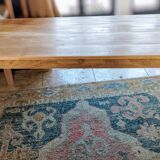 Farmhouse table in natural raw solid oak