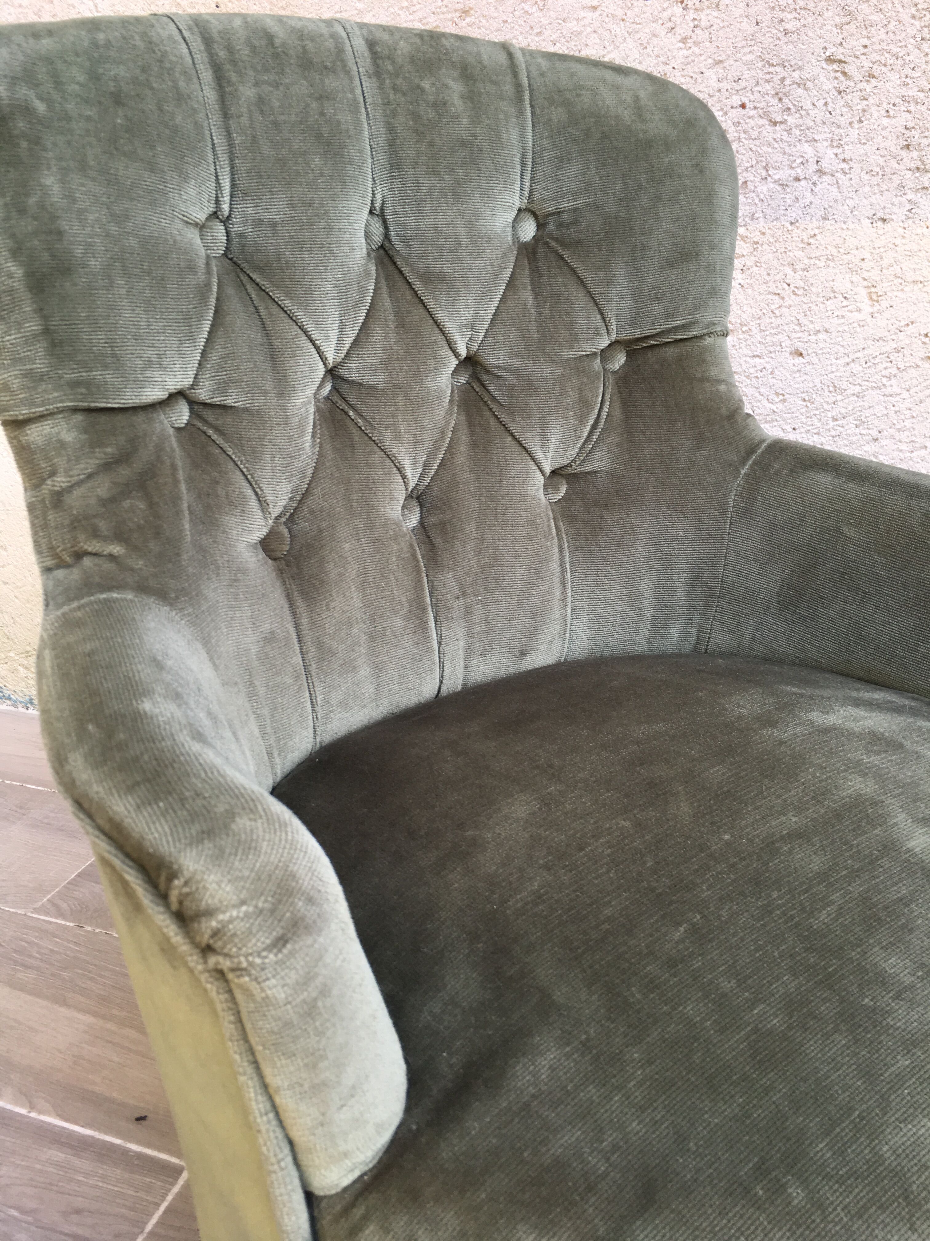 Velvet toad armchair