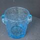 Vintage Biot Blue Blown Glass Ice Bucket