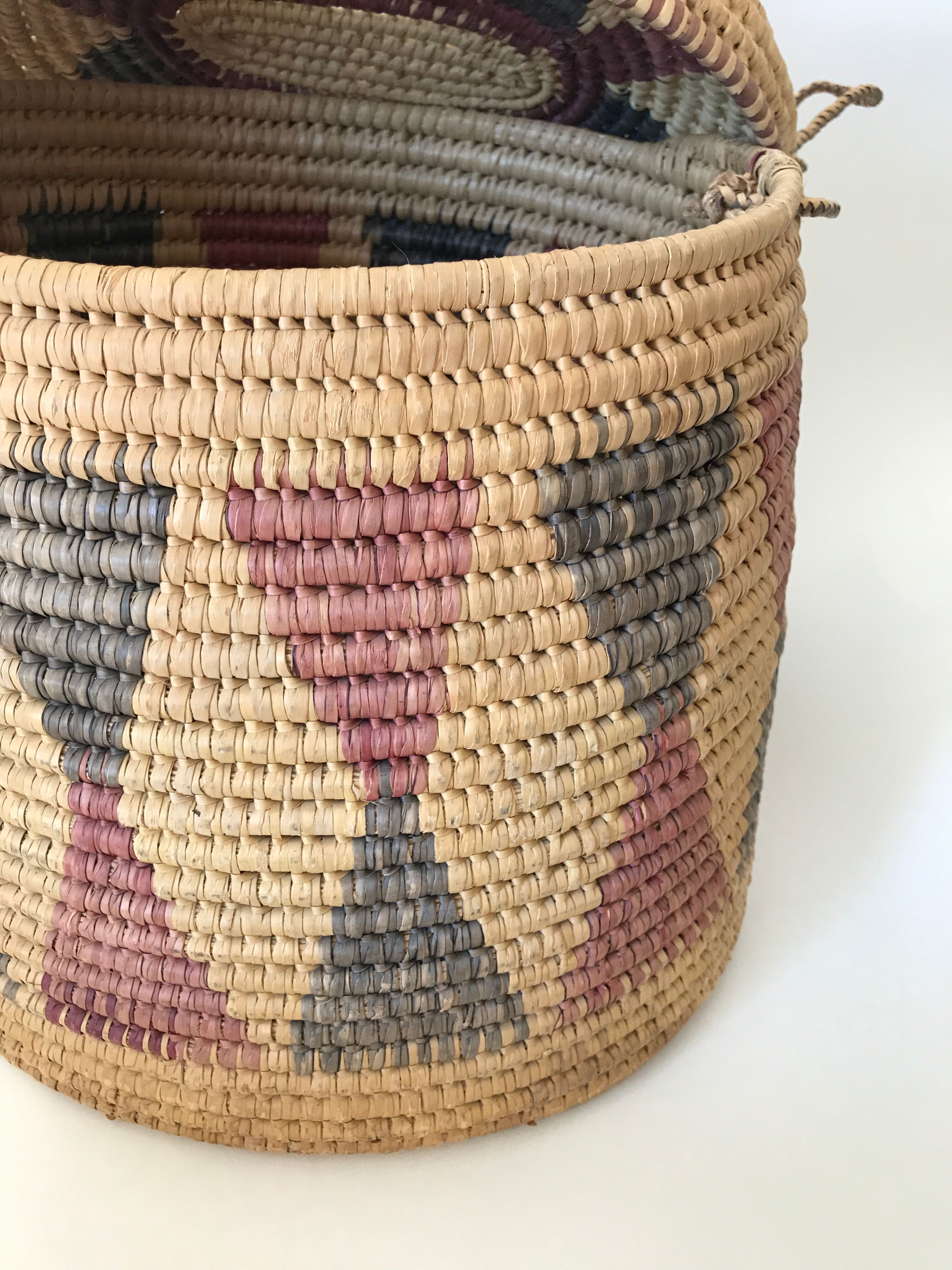 Wicker covered basket
