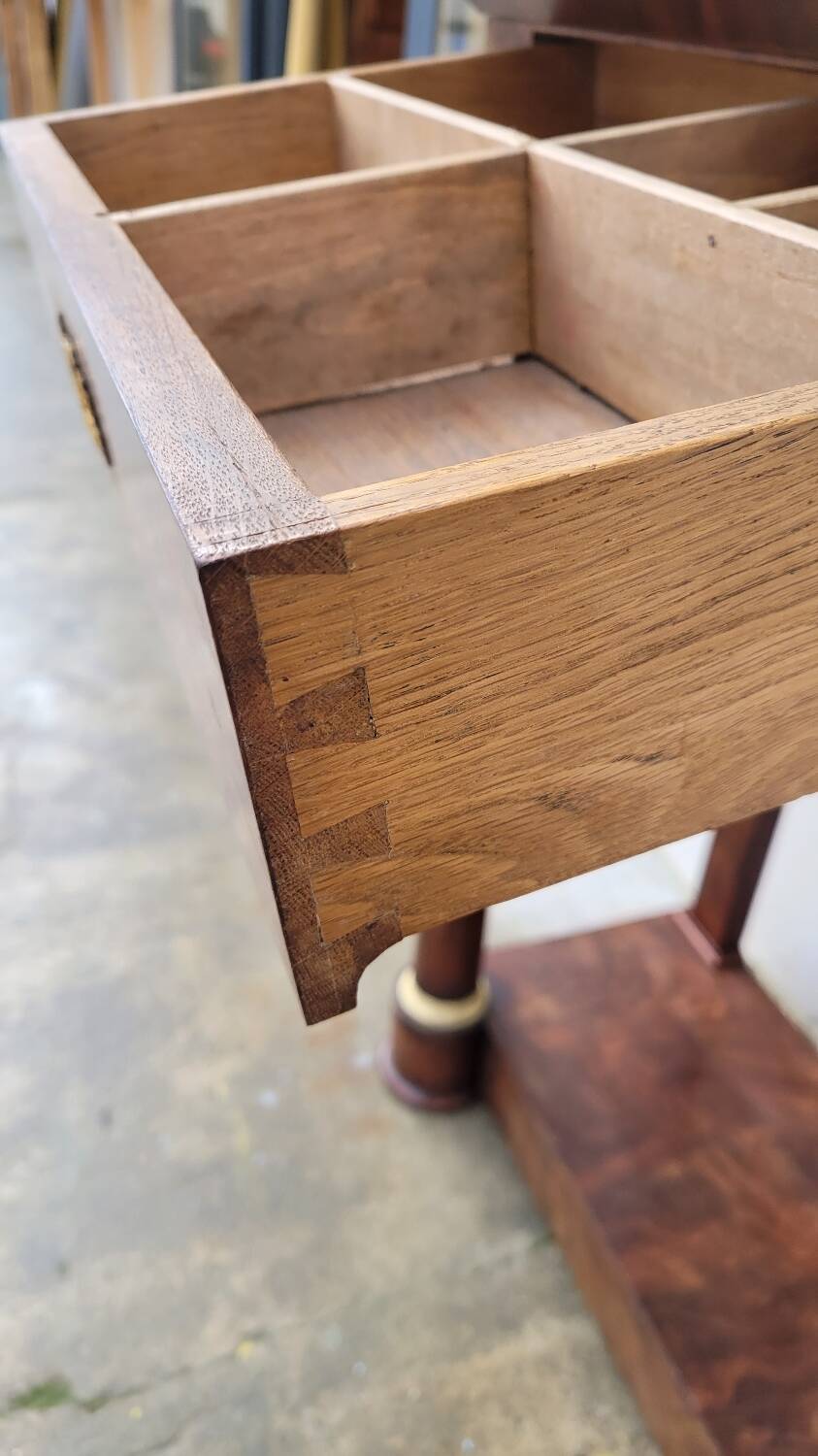 Console Empire en acajou et bronze, XIXème