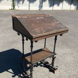 Lectern, restaurant or store counter in wood and wrought iron
