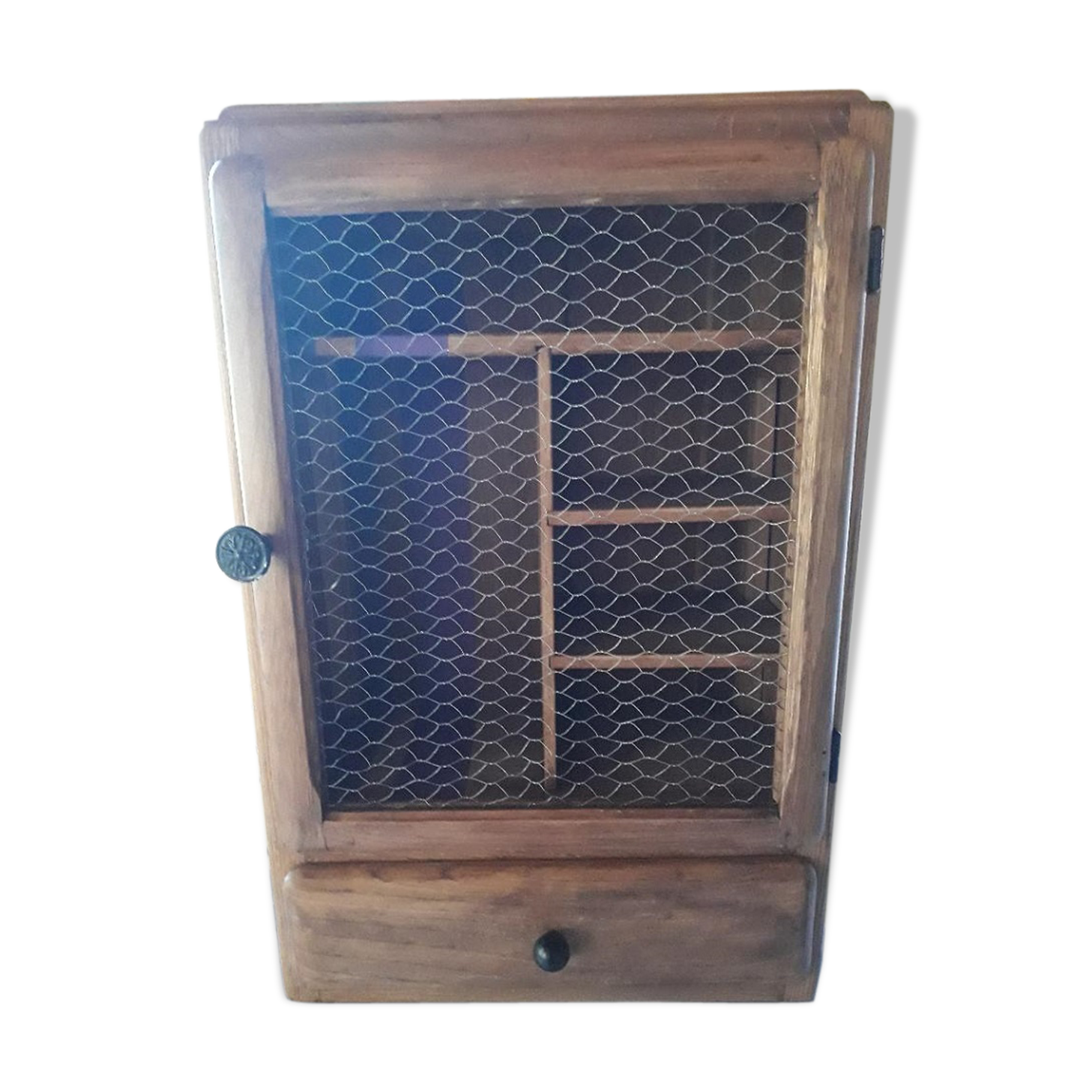 Oak country wall cabinet