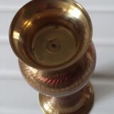 Engraved brass vase
