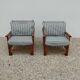 Pair of glacier blue rattan armchairs French Riviera vintage ép