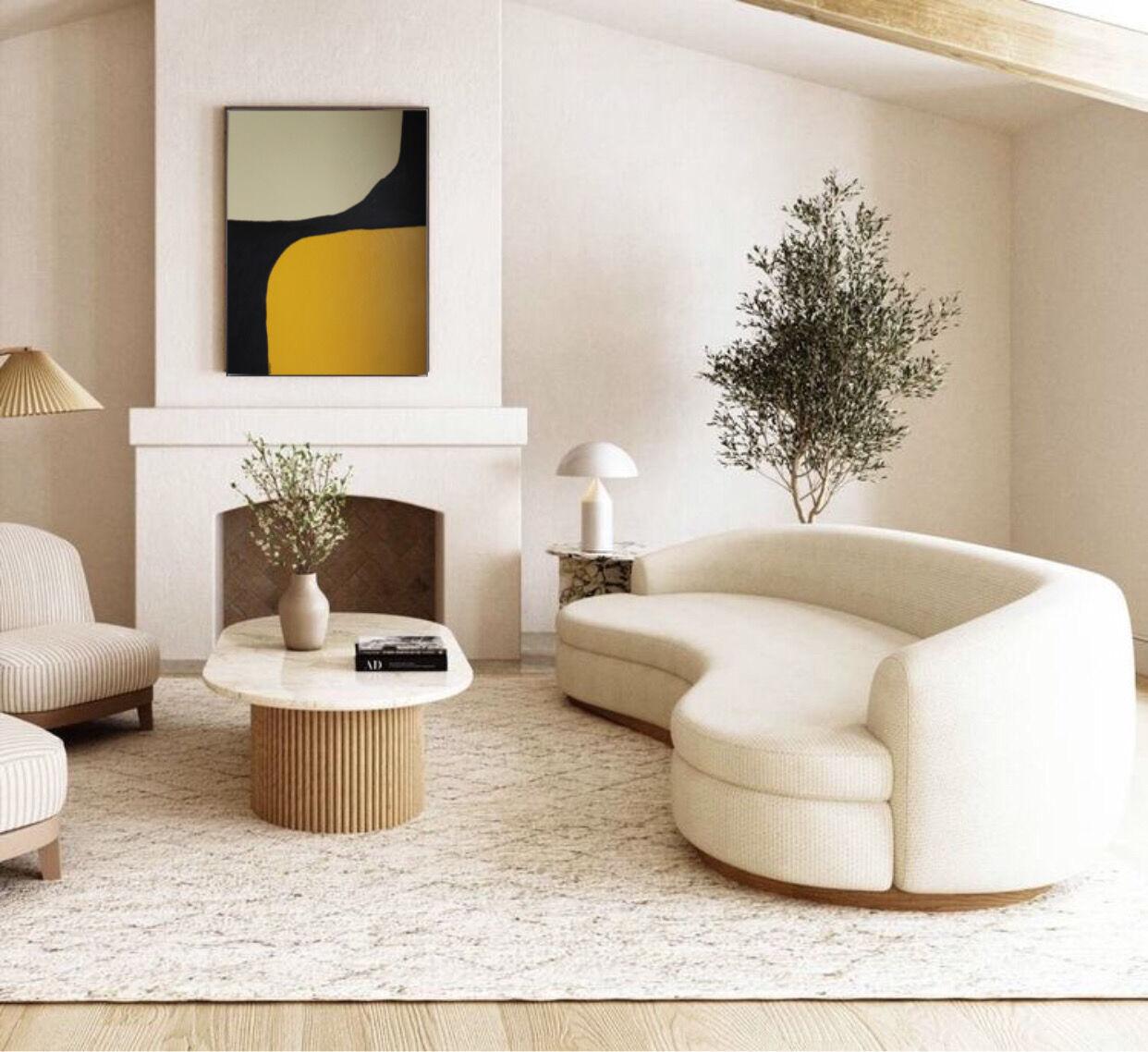 Abstract painting "Symbiose" 80x65cm for contemporary living room